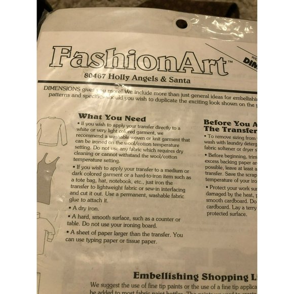 VTG Full Color Iron-On Design by Fashion Art, Holly Angels & Santa - Picture 4 of 4